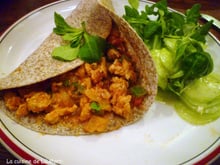 Fajitas de dés de dinde aux légumes du soleil