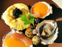 Civet d'huîtres et œufs de caille