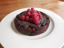 Fondant au chocolat café et framboises