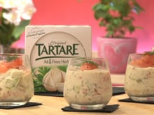 Verrine fraîcheur saumon fumé, Tartare et concombre
