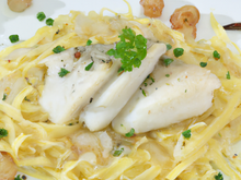 Filets de sole et tagliatelles de poireaux