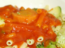 Macaronis aux 5 légumes colorés