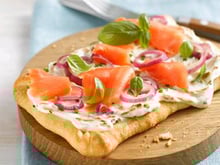 Mini pizzas au saumon