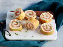 Maki de crêpes au risotto et saumon fumé