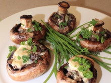 Champignons farcis au fromage de chèvre au miel et fines herbes