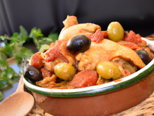 Tajine de poulet aux olives et tomates séchées