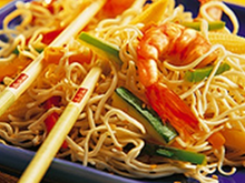 Nouilles aux asperges et crevettes