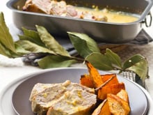 Jarret de veau braisé à la Moutarde et au miel