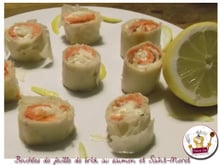 Bouchées saumon et st-Moret en feuille de brick
