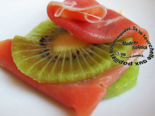 Bouchées de jambon cru et kiwi  pour l'apéritif