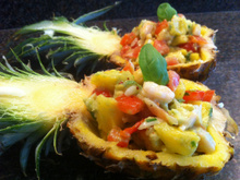 Ssalade crabe, crevette et ananas