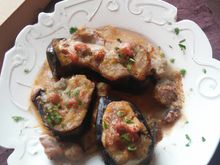 Joues de porc à l'aubergine