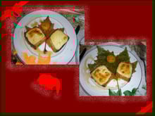 Duo de fromage sur pain d'épices chaud sauce caramel