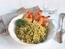 Risotto de coquillettes brocoli et crevettes