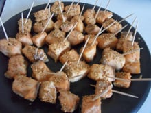 Dés de saumon mariné