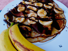 Crêpes au chocolat bananes et pommes