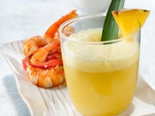 Cavacolada et ses crevettes aux poivrons