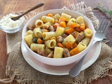 Pâtes à la courge Butternut et saucisses