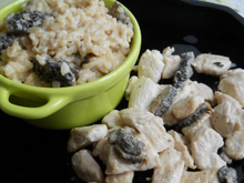 Risotto aux morilles fraîches et émincé de dinde sauce morilles