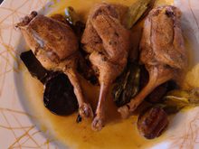 Cailles au foie gras de Noël