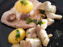 Tajine de thon aux artichauts et citrons confits