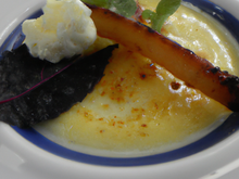 Crème brulée au roquefort, sorbet roquefort