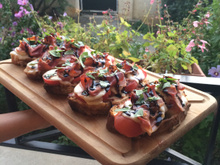 Tartine à l'italienne mozza jambon fumé