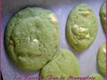 Cookies martiens à la pistache et au chocolat blanc