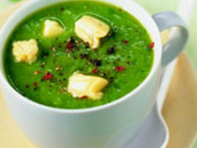 Soupe d'épinards au Rocamadour