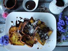 Pain perdu au chocolat noir et crème fleurette