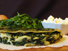 Tortilla aux épinards et fromage de brebis