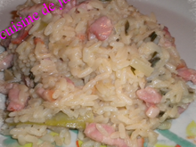 Risotto lardons/poireaux