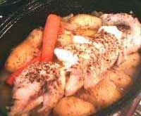 Dos de cabillaud au four et ses petits légumes