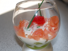 Verrine de kiwi et saumon fumé