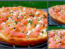 Tarte au saumon fumé à la carbonara