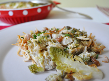 Gratinée de chou romanesco et petites pâtes savoyardes  aux deux saveurs de noix