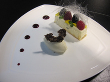 New York cheesecake en version moderne, sorbet yaourt bulgare