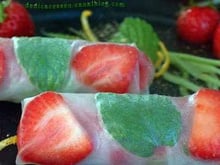 Rouleaux d'été aux fraises et ses deux sauces