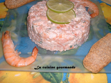 Tartare de saumon et crevettes au citron vert