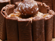 Mini-charlottes à la crème de marrons et crêpes dentelle au lait et épices de Noël