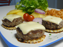 Hamburgers parmentier enrubanés au brebis
