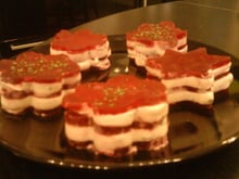 Mille feuilles de betterave et fromage à tartiner