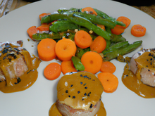Tournedos de Surimi et ses petits légumes sauce soja