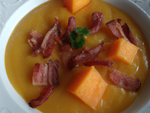 Velouté de potiron et lardons