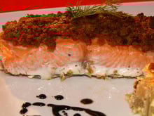 Pavé de saumon au crumble de pain d'épices