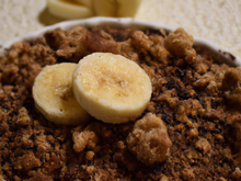 Crumble pommes, bananes et chocolat