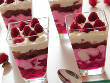 Verrines de framboises