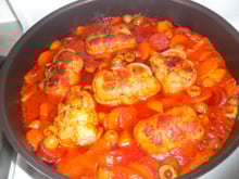 Paupiettes de veau aux olives et chorizo