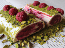 Bûche framboises-Pistache