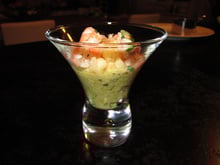 Verrine de crevettes à la creme d'artichaut